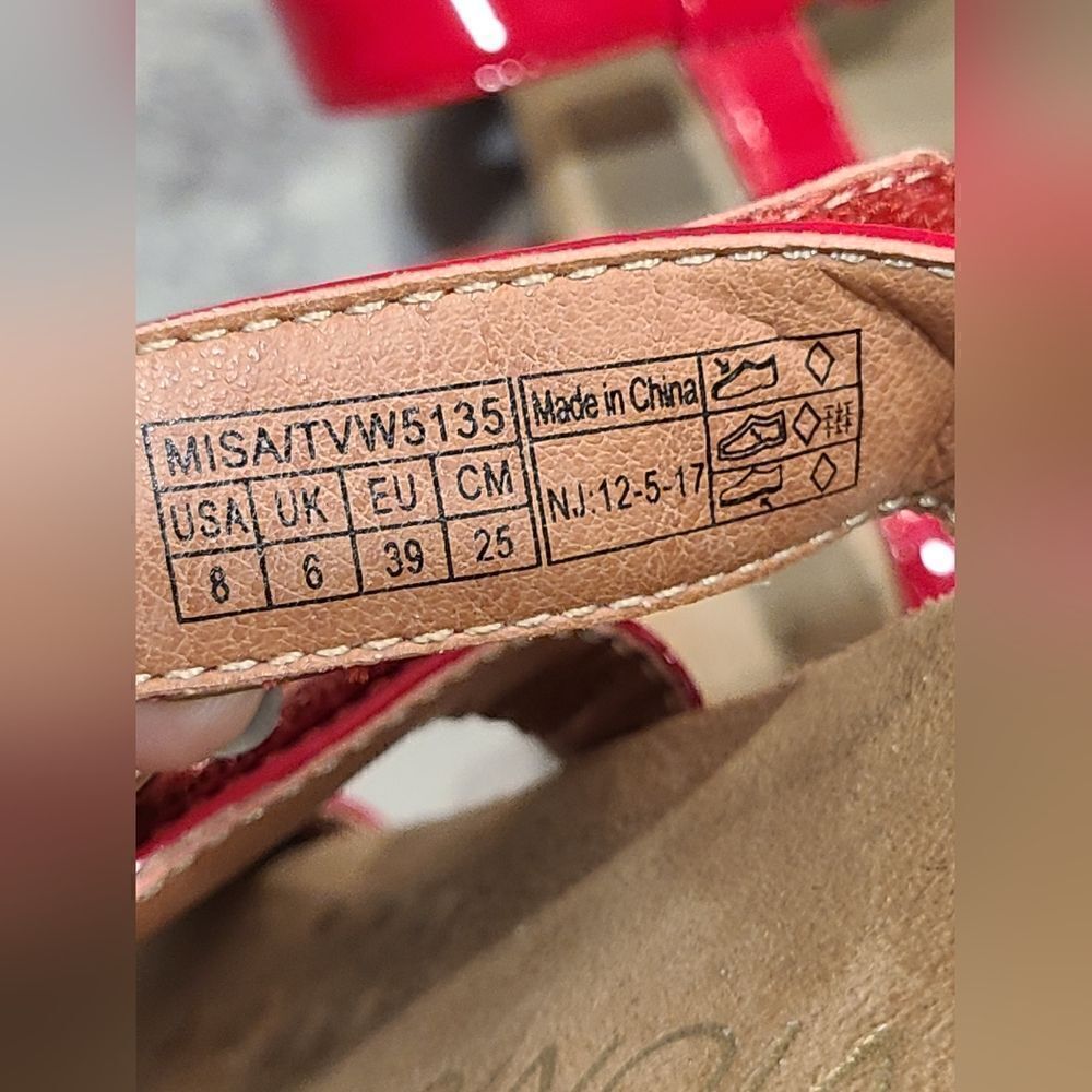 Vionic Misa Adjustable Strap Slide Red Patent Lea… - image 6